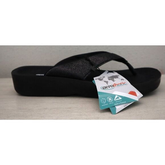Aerothotic L0312 Women's Sz 11 Black Crystal Mist Orthotic Comfortable Sandals - Picture 5 of 13